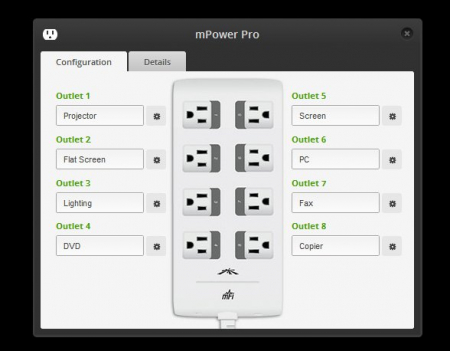 Управление сетевым фильтром Ubiquiti mPower Pro